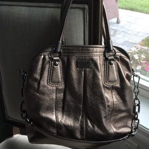 Champagne metallic shoulder bag